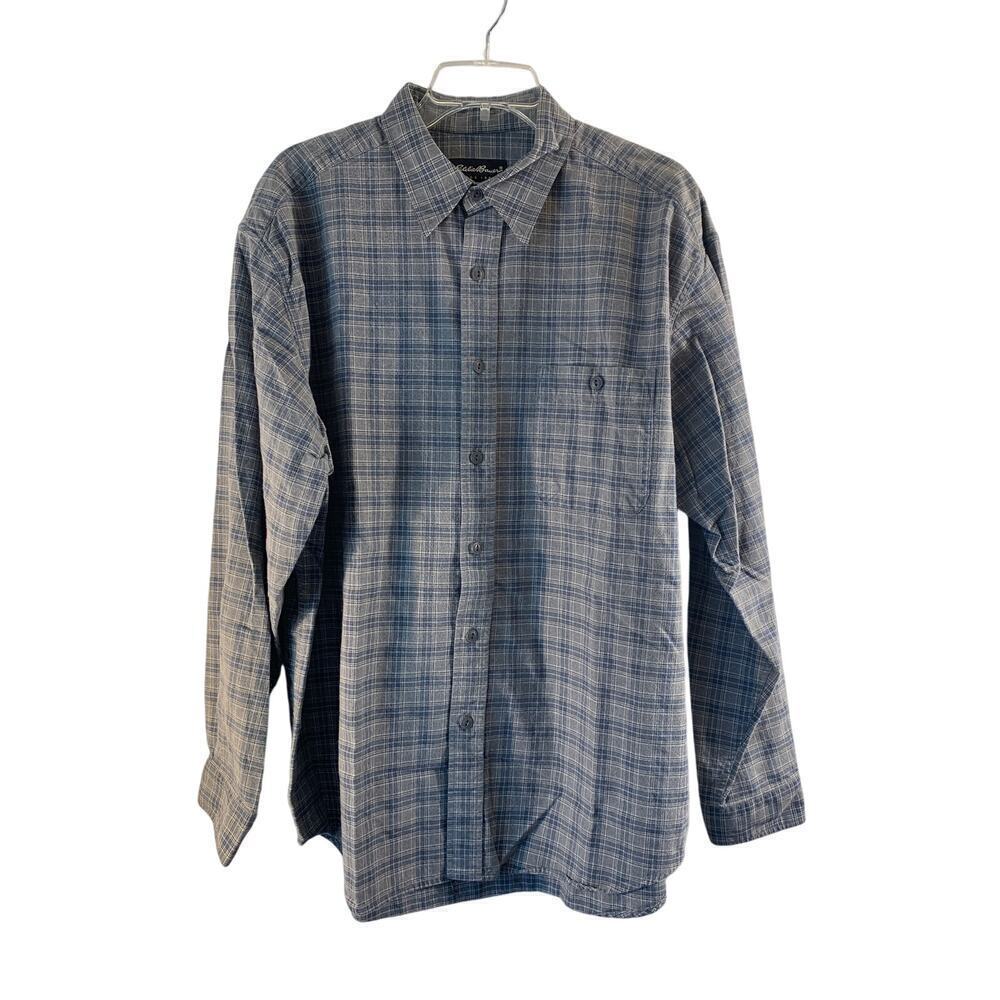 EDDIE BAUER Men’s Plaid Casual Button Down Shirt / Size: Large